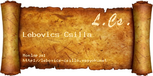 Lebovics Csilla névjegykártya